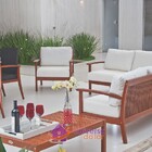 Sofá 2 Lugares Sem Braços C/ Madeira Jatobá E Estofado Acqua