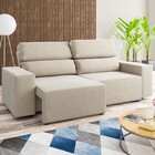 Sofá 2 Lugares Sonny Reclinável E Retrátil Nude - Viero Móveis