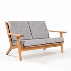 Sofá 2 Lugares Stain Jatobá Acquablock Grafite Lótus Jatobá/g