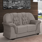 Sofá 2 Lugares Suede Veludo Animale Athenas Bege
