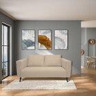 Sofá 2 Lugares Tecido Poliéster Fun Bege