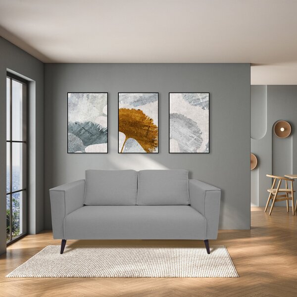 Sofá 2 Lugares Tecido Poliéster Fun Cinza Escuro