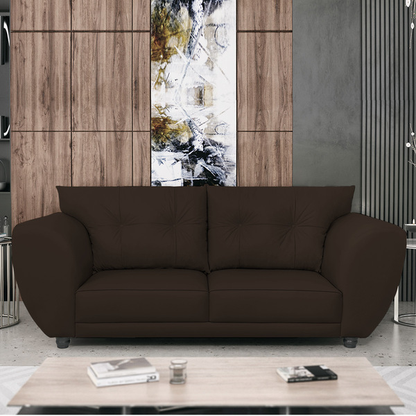 Sofá 2 Lugares Tulipa Sintético - Amarena Móveis - Marrom