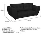 Sofá 2 Lugares Tulipa Sintético - Amarena Móveis - Preto