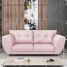 Sofá 2 Lugares Tulipa Sintético - Amarena Móveis - Rosa Bebê