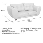 Sofá 2 Lugares Tulipa Sintético - Doce Sonho Móveis - Branco