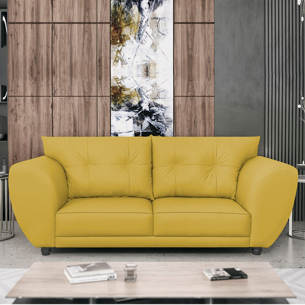 Sofá 2 Lugares Tulipa Suede - Amarena Móveis - Amarelo