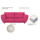 Sofá 2 Lugares Tulipa Suede - Amarena Móveis - Pink