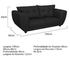 Sofá 2 Lugares Tulipa Suede - Amarena Móveis - Preto