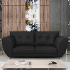 Sofá 2 Lugares Tulipa Suede - Amarena Móveis - Preto