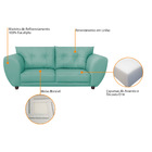 Sofá 2 Lugares Tulipa Suede - Doce Sonho Móveis - Azul Ciano