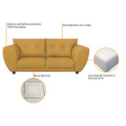 Sofá 2 Lugares Tulipa Suede - Doce Sonho Móveis - Mostarda