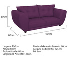 Sofá 2 Lugares Tulipa Suede - Doce Sonho Móveis - Roxo