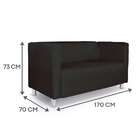Sofá 2 Lugares Urbano Corino Preto 170 Cm
