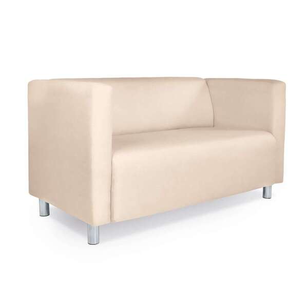 Sofá 2 Lugares Urbano Suede Veludo Bege 130 Cm