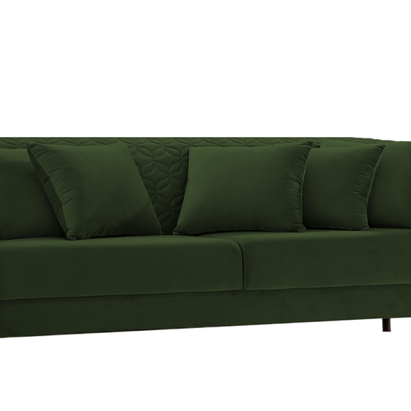 Sofá 2 Lugares Verde Em Veludo 1,76m Magnólia