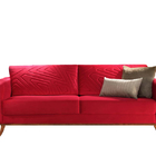 Sofá 2 Lugares Vermelho Em Veludo 1,64m Amarílis