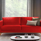 Sofá 2 Lugares Vermelho Em Veludo 1,64m Amarílis