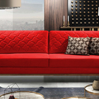 Sofá 2 Lugares Vermelho Em Veludo 1,64m Dália