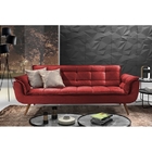 Sofá 2 Lugares Vermelho Em Veludo 1,76m Taurus