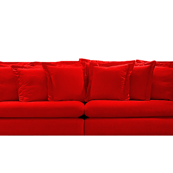 Sofá 2 Lugares Vermelho Em Veludo 1,96m Levi