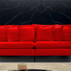 Sofá 2 Lugares Vermelho Em Veludo 1,96m Levi