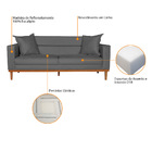 Sofá 2 Lugares Viena Linho - Doce Sonho Móveis - Cinza