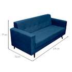 Sofá 2 Lugares Vitrola Suede Azul