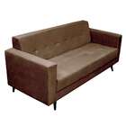 Sofá 2 Lugares Vitrola Suede Tabaco