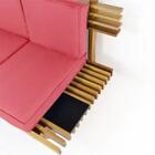 Sofá 2 Lugares Xangai Madeira Nobre Goiaba Sala Moderna