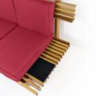 Sofá 2 Lugares Xangai Madeira Nobre Vermelho Sala Moderna