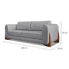 Sofá 2 Lugares Yves Linho Cinza
