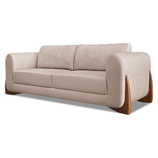 Sofá 2 Lugares Yves Linho Rústico Areia