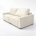 Sofá 2 Metros Contemporâneo Sala Estar Luxo Moderno Suede Bege