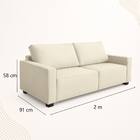 Sofá 2 Metros Contemporâneo Sala Estar Luxo Moderno Suede Pre