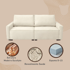 Sofá 2 Metros Contemporâneo Sala Estar Luxo Moderno Suede Pre