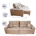 Sofá 3,02m Retrátil E Reclinável Com Molas Cama Inbox Confort