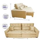 Sofá 3,02m Retrátil E Reclinável Com Molas Cama Inbox Confort