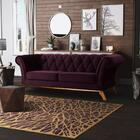 Sofá 300cm 4 Lugares Base Madeira Império Veludo Uva