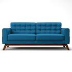 Sofá 300cm 4 Lugares Sandero Veludo Azul