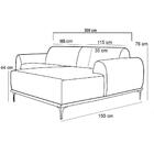 Sofá 300cm 5 Lugares Chaise Molino Veludo Terra