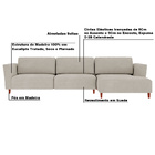 Sofá 310cm Com Chaise Direita Franz Suede Bege G52 - Gran Belo
