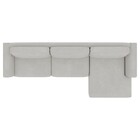 Sofá 310cm Com Chaise Direita Franz Suede Cinza - Gran Belo