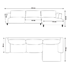 Sofá 310cm Com Chaise Direita Franz Suede Grafite - Gran Belo