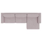 Sofá 310cm Com Chaise Direita Franz Suede Rosê - Gran Belo