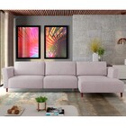 Sofá 310cm Com Chaise Direita Franz Suede Rosê - Gran Belo