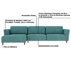 Sofá 310cm Com Chaise Esquerda Franz Suede Turquesa G52 - Gra