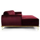 Sofá 320cm 5 Lugares Chaise Molino Veludo Marsala