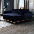 Sofá 320cm 5 Lugares Com Chaise Direito Pés Gold Molino B-287