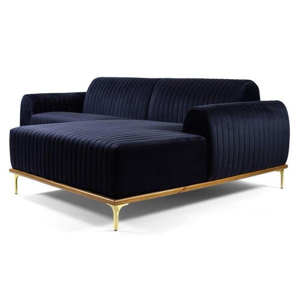 Sofá 320cm 5 Lugares Com Chaise Direito Pés Gold Molino B-287
